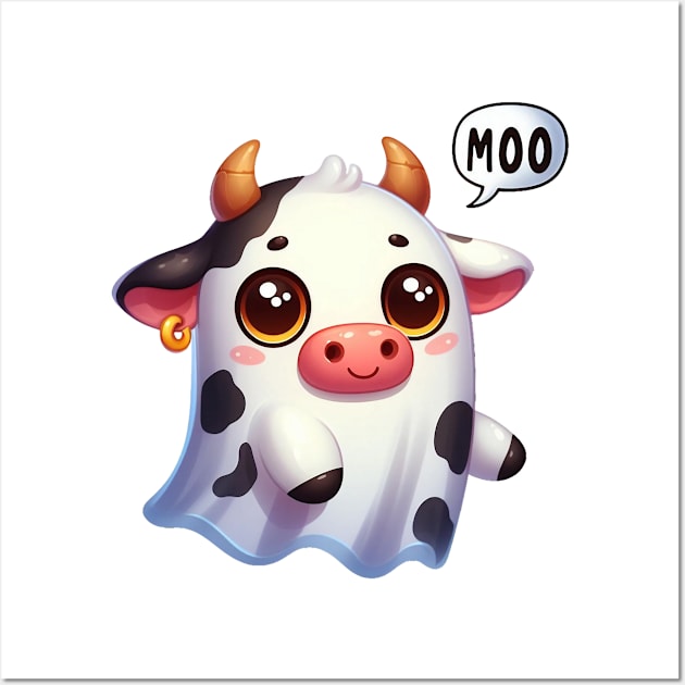 Cute Cow Ghost Wall Art by Dmytro